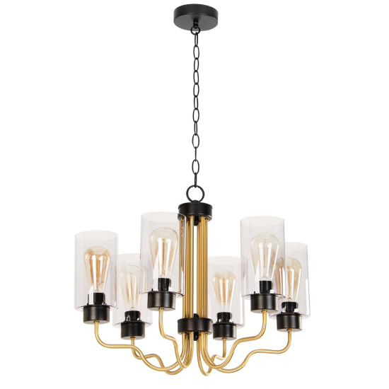 American Style Curved Arms Chandelier with Glass Lampshade American Style Curved Arms Chandelier with Glass Lampshade